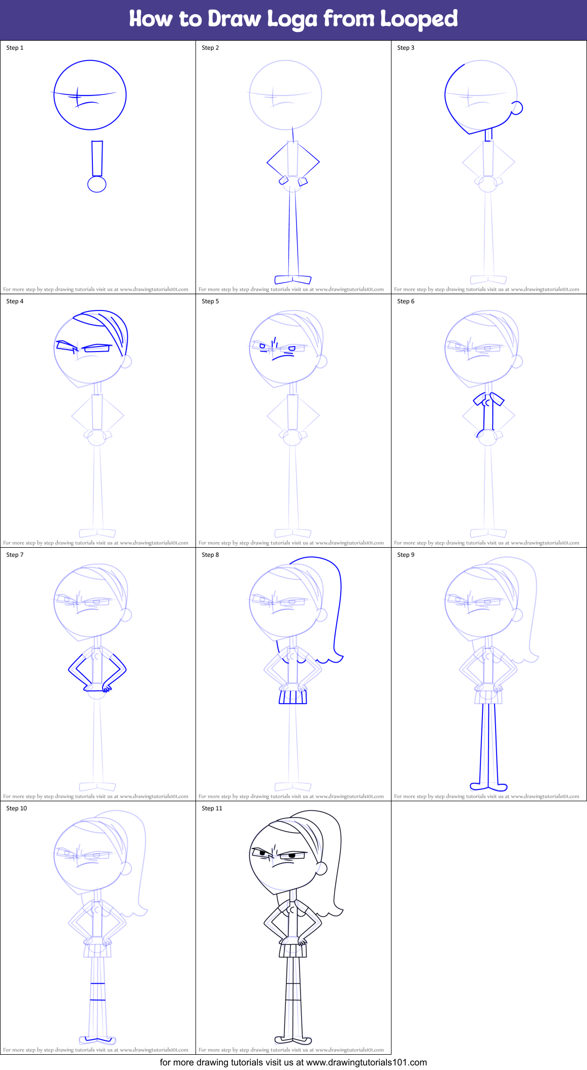 How To Draw Loga From Looped Printable Step By Step Drawing Sheet 5403