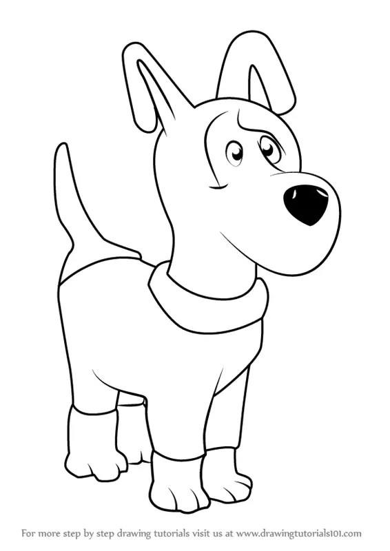 Step by Step How to Draw Dog from Masha and the Bear ...