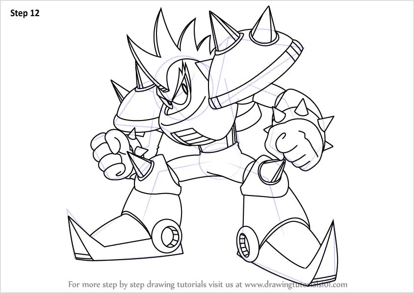 Step by Step How to Draw Punk from Mega Man