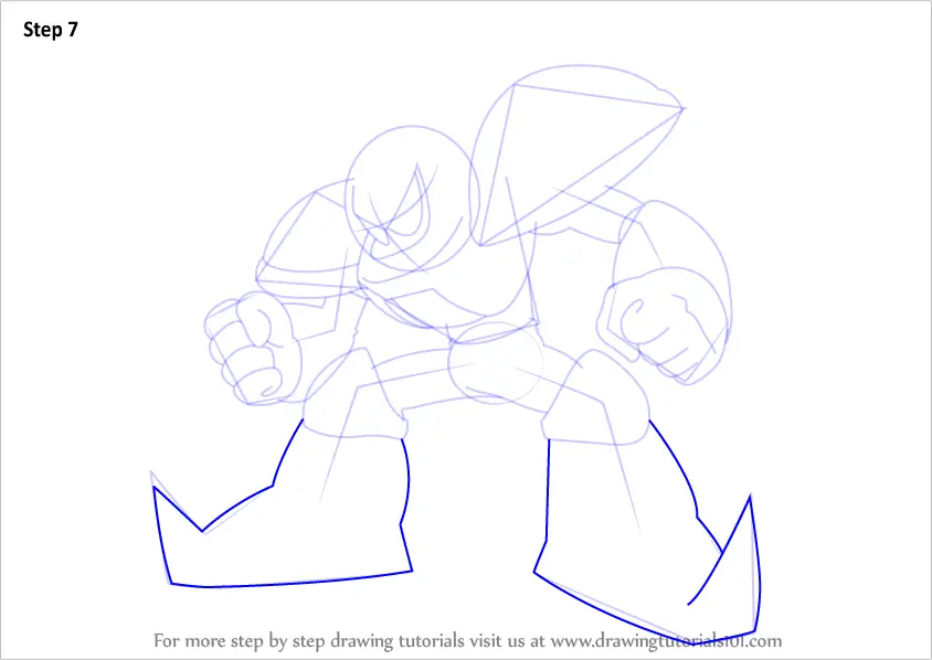 Step by Step How to Draw Punk from Mega Man : DrawingTutorials101.com