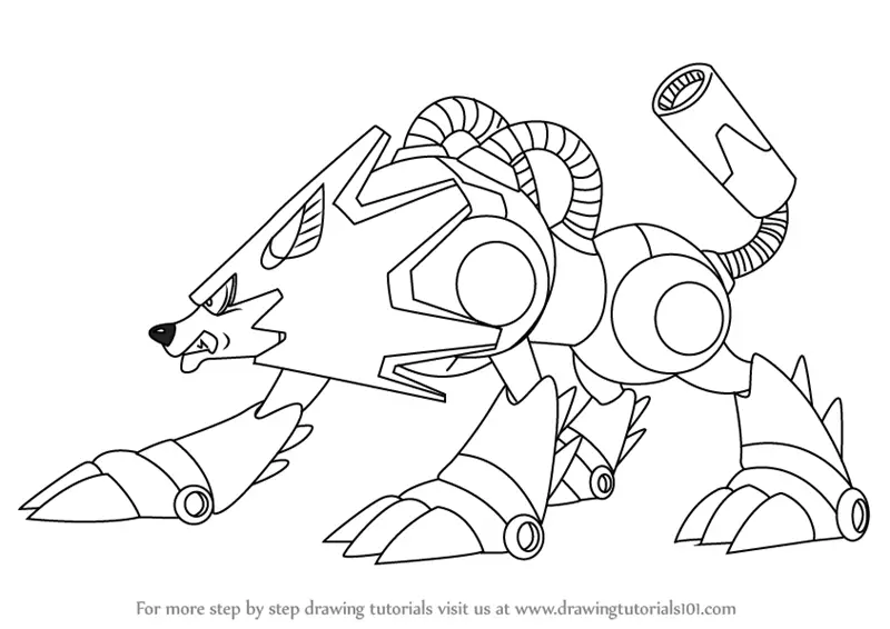 Step by Step How to Draw Treble from Mega Man : DrawingTutorials101.com