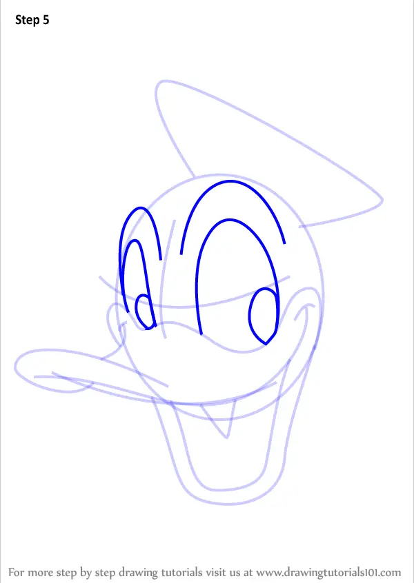 How to Draw Donald Duck Face from Mickey Mouse Clubhouse. 