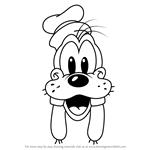 How to Draw Goofy Face from Mickey Mouse Clubhouse