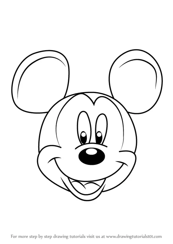 How to Draw Mickey Mouse Face from Mickey Mouse Clubhouse (Mickey Mouse
