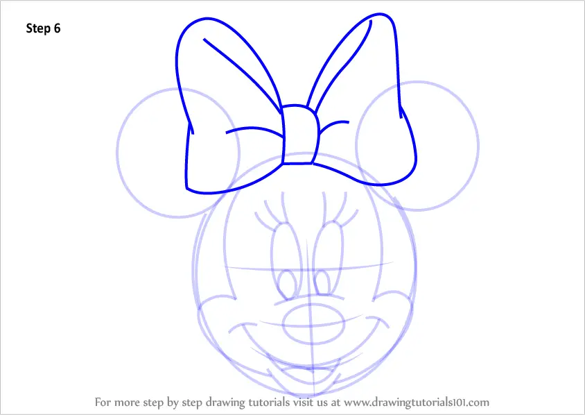 Learn How to Draw Minnie Mouse Face from Mickey Mouse Clubhouse (Mickey