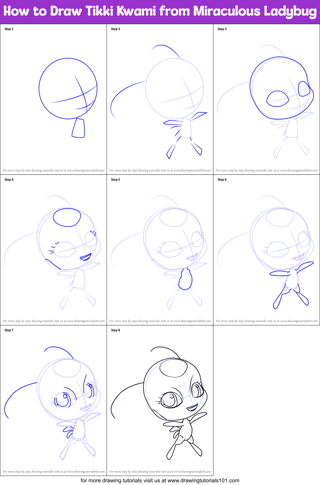 How To Draw Tikki Kwami From Miraculous Ladybug Printable Step By Step   How To Draw Tikki Kwami From Miraculous Ladybug Step By Step 