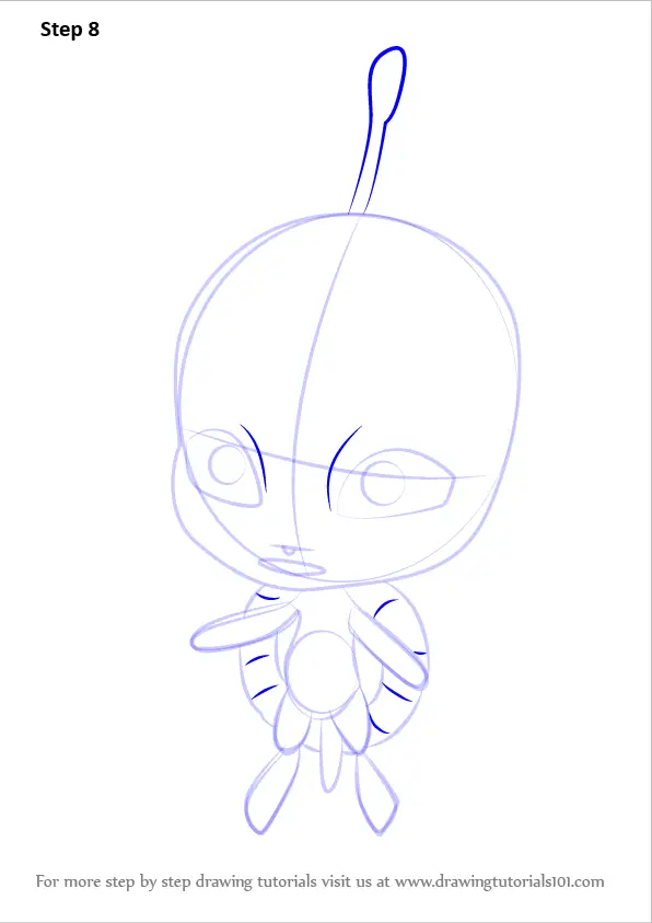 Step By Step How To Draw Wayzz Kwami From Miraculous Ladybug 4851