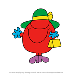 How to Draw Little Miss Scatterbrain from Mr. Men
