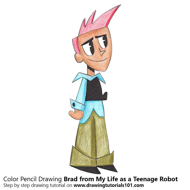 Brad from My Life as a Teenage Robot Color Pencil Drawing
