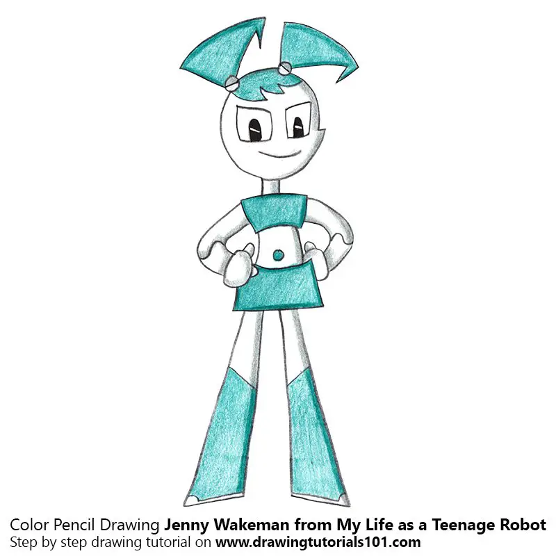Jenny Wakeman from My Life as a Teenage Robot Color Pencil Drawing
