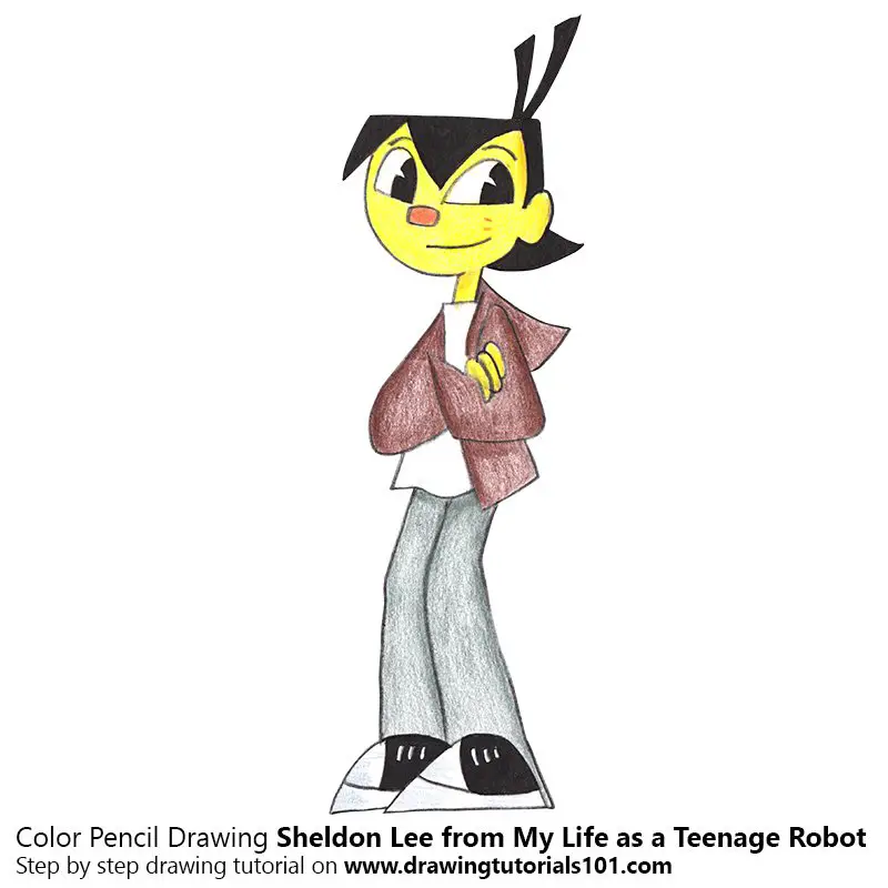 Sheldon Lee from My Life as a Teenage Robot Color Pencil Drawing
