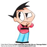 How to Draw Tuck Carbuckle from My Life as a Teenage Robot