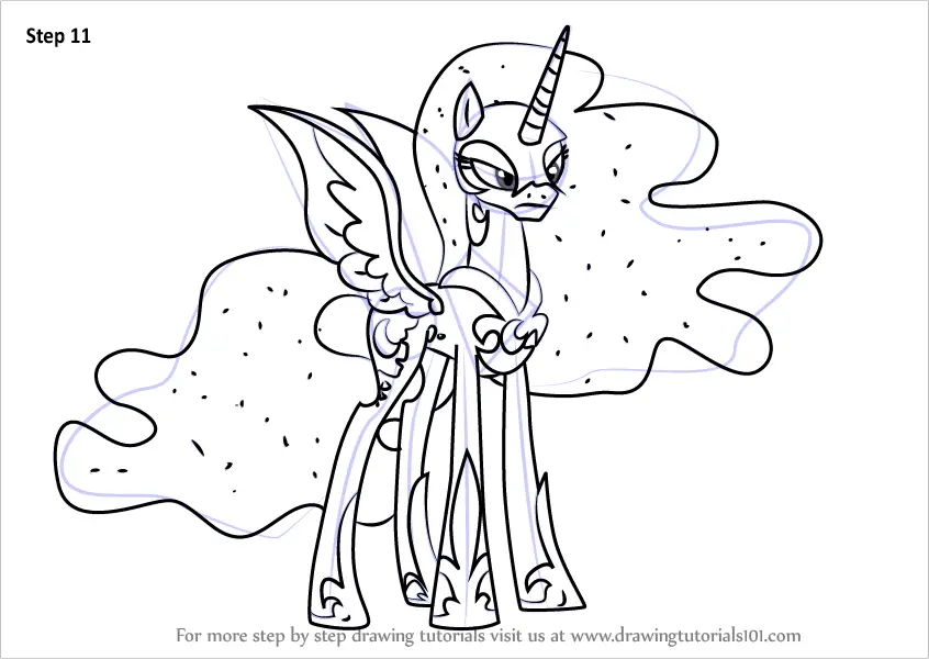 Step by Step How to Draw Nightmare Moon from My Little Pony