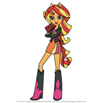 How to Draw Sunset Shimmer Human from My Little Pony - Friendship Is Magic