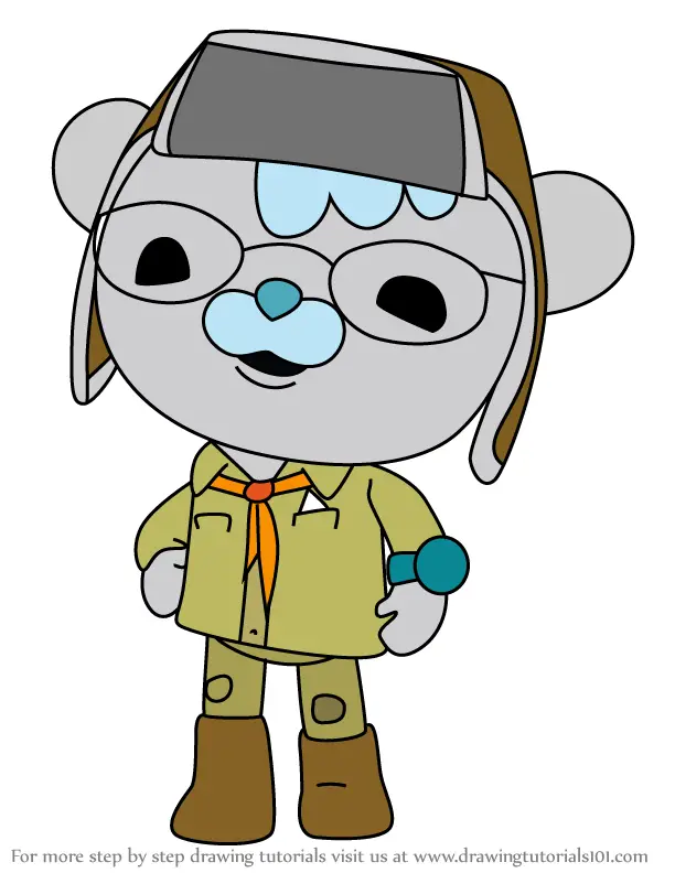 Step by Step How to Draw Tracker from Octonauts