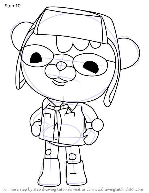 Step by Step How to Draw Tracker from Octonauts