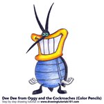 How to Draw Dee Dee from Oggy and the Cockroaches
