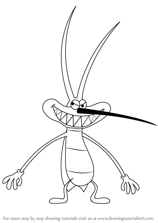 How to Draw Joey from Oggy and the Cockroaches. 
