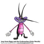 How to Draw Joey from Oggy and the Cockroaches
