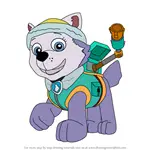 How to Draw Everest from PAW Patrol