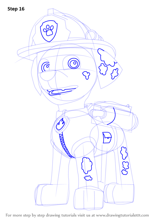 Learn How to Draw Marshall from PAW Patrol (PAW Patrol) Step by Step