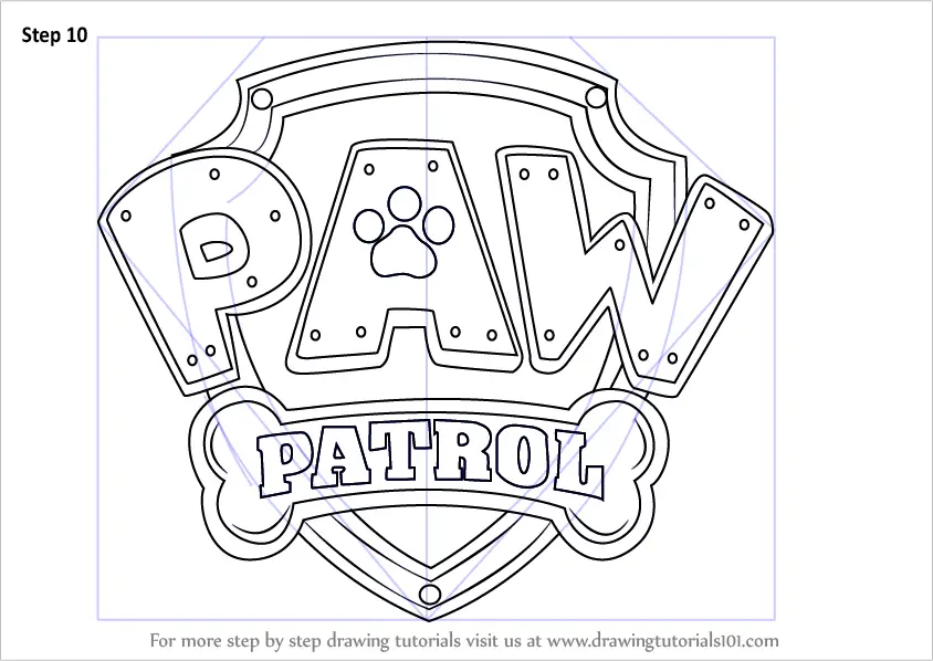 How to Draw Paw Patrol Badge (PAW Patrol) Step by Step