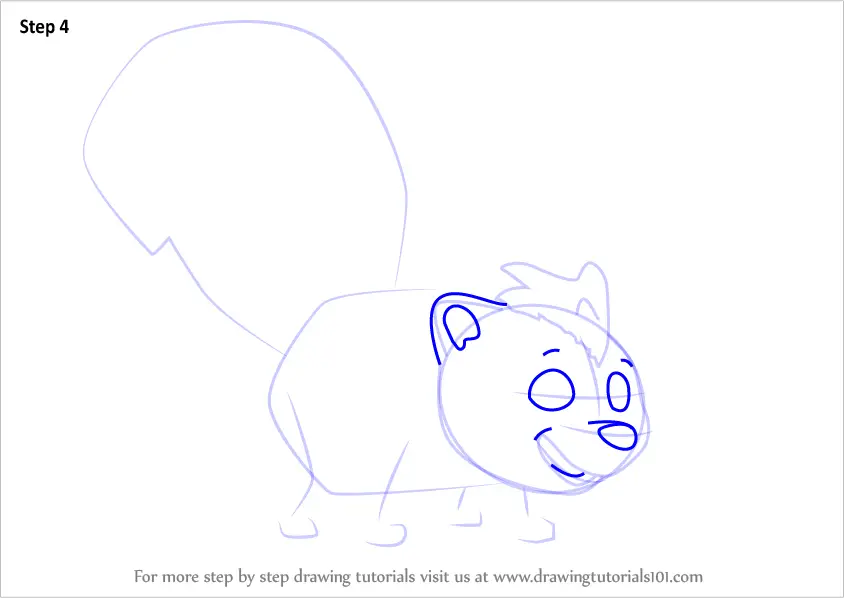 Step by Step How to Draw Skunk from PAW Patrol : DrawingTutorials101.com