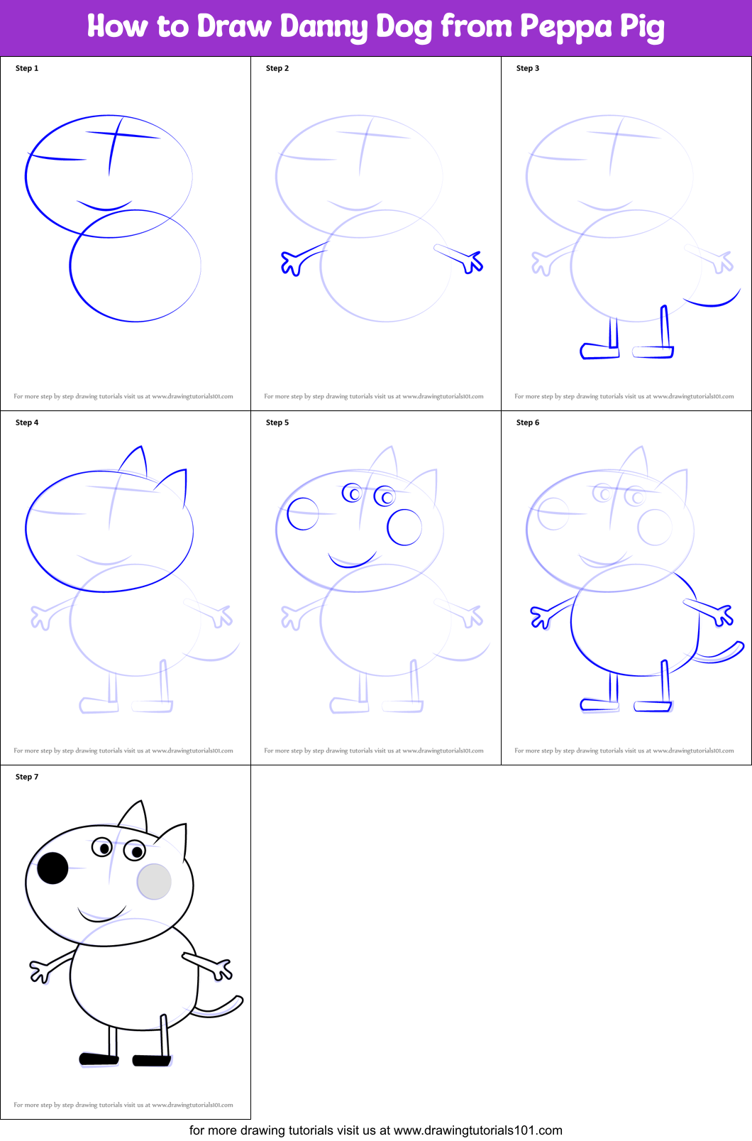 danny dog coloring page ideas peppa pig