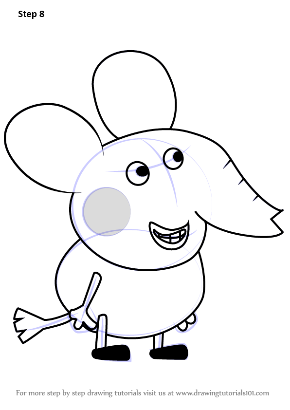 Learn How to Draw Edmond Elephant from Peppa Pig (Peppa Pig) Step by