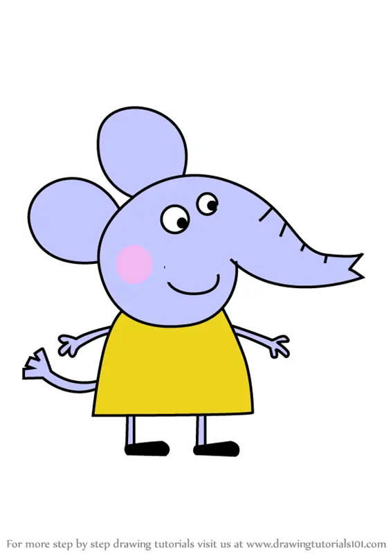 Learn How to Draw Emily Elephant from Peppa Pig (Peppa Pig) Step by