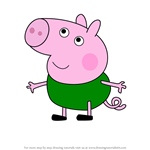 How to Draw Floyd Pig from Peppa Pig printable step by step drawing ...