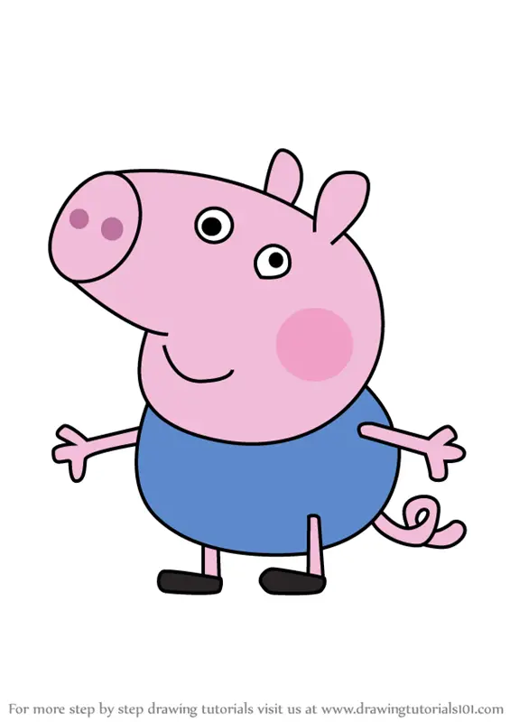Learn How to Draw George Pig from Peppa Pig (Peppa Pig) Step by Step :  Drawing Tutorials