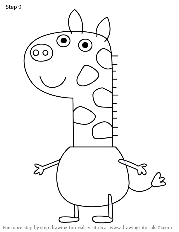 Learn How to Draw Gerald Giraffe from Peppa Pig (Peppa Pig) Step by