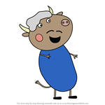 How to Draw Great Grandpa Bull from Peppa Pig