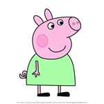 How to Draw Emily Elephant from Peppa Pig printable step by step ...