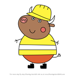 How to Draw Mr. Bull from Peppa Pig