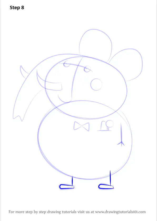 Step by Step How to Draw Mr. Elephant from Peppa Pig ...