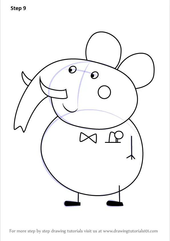 Step By Step How To Draw Mr. Elephant From Peppa Pig 8FA