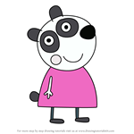 How to Draw Mrs. Panda from Peppa Pig