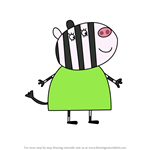 How to Draw Mrs. Zebra from Peppa Pig