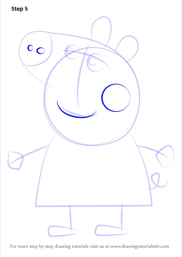 Learn How To Draw Peppa Pig From Peppa Pig Peppa Pig Step By Step