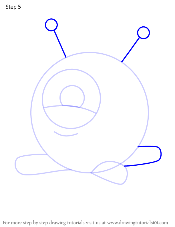 Step By Step How To Draw Blue Martian From Pocoyo Drawingtutorials Com