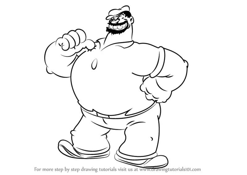 How to Draw Bluto from Popeye the Sailor (Popeye the Sailor) Step by Step