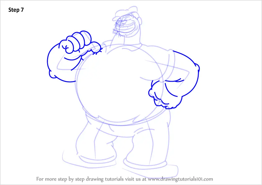 Learn How To Draw Bluto From Popeye The Sailor (Popeye The Sailor) Step ...