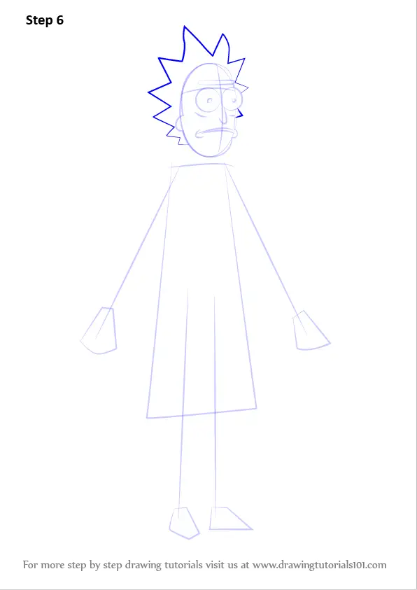 Learn How to Draw Rick from Rick and Morty (Rick and Morty) Step by ...