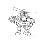 How to Draw Helly from Robocar Poli