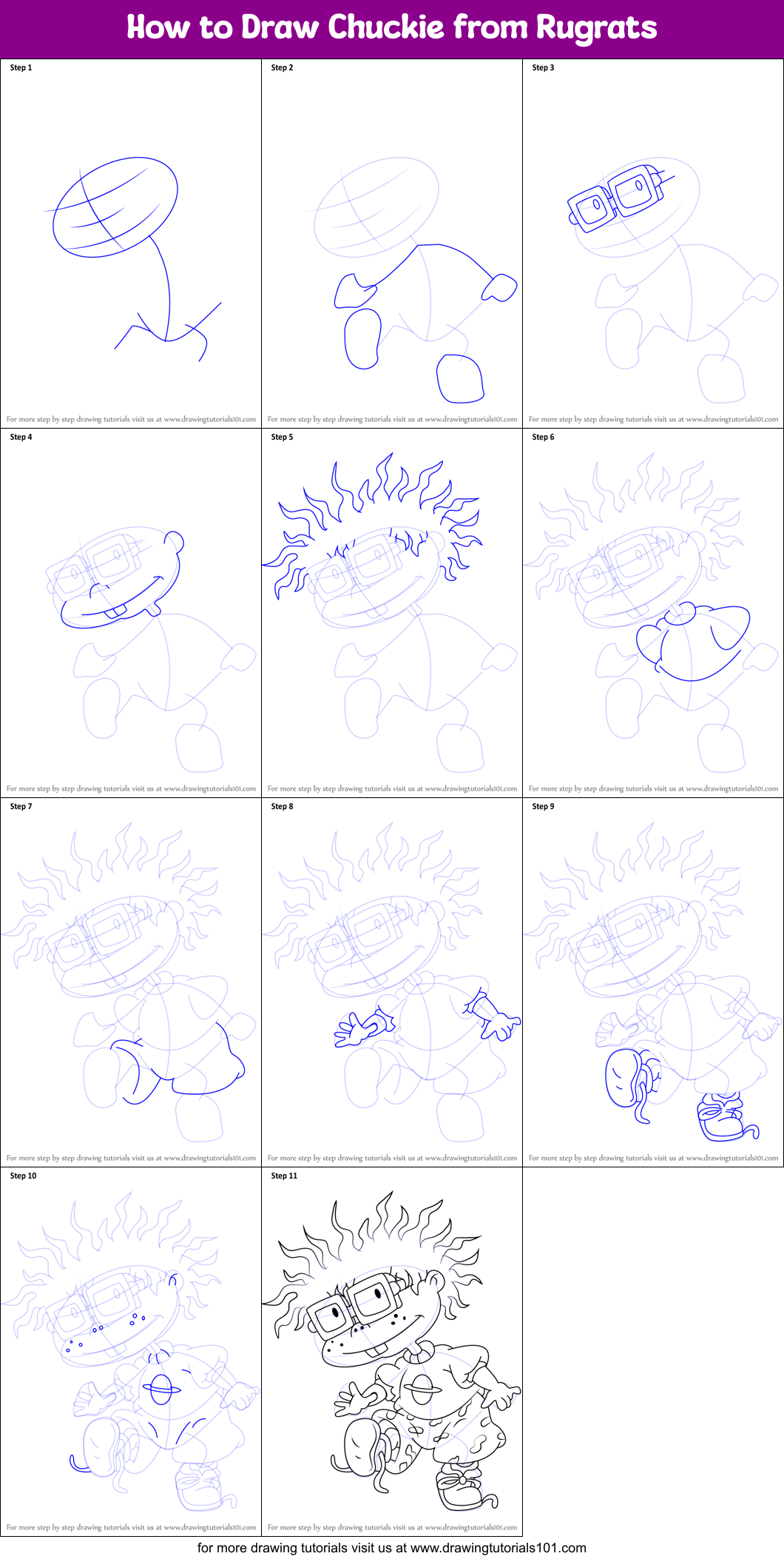 How To Draw Chuckie From Rugrats Sketchok Easy Drawin - vrogue.co