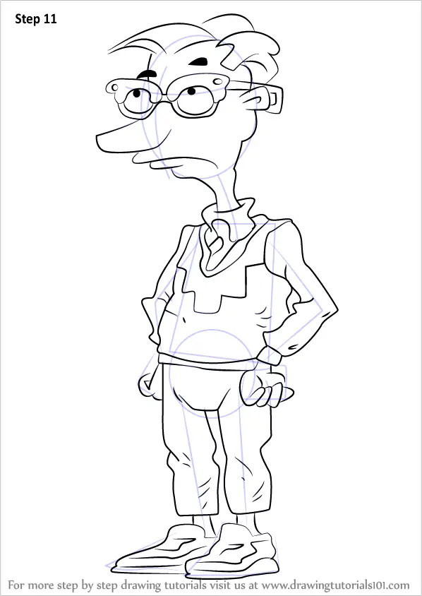 learn how to draw drew pickles from rugrats rugrats step