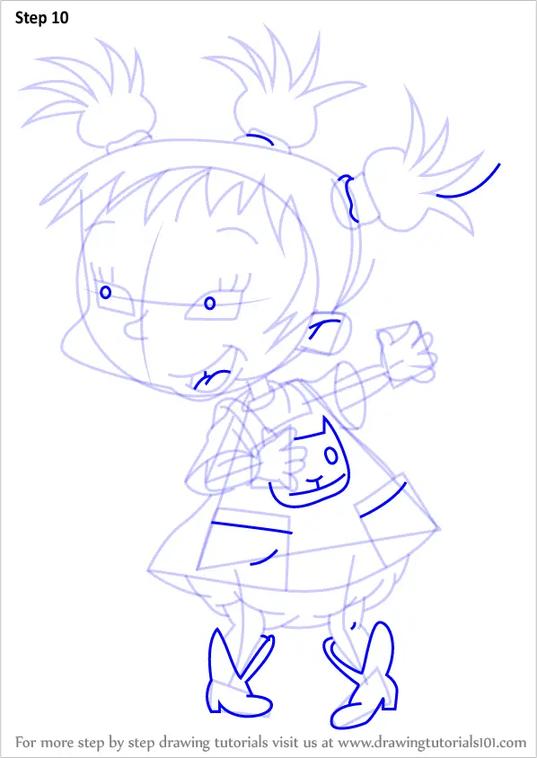 Step by Step How to Draw Kimi Finster from Rugrats