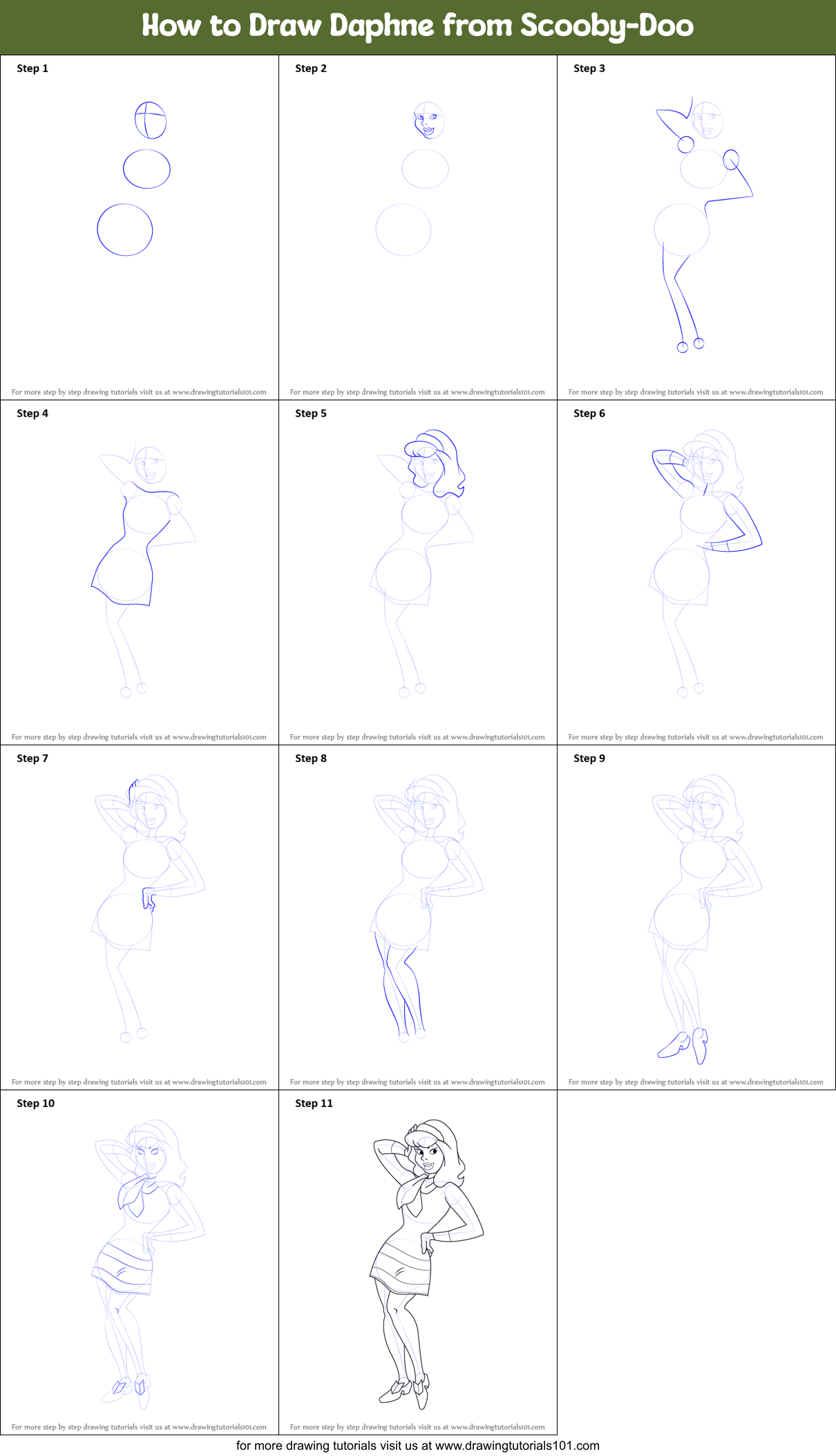 Learn How To Draw Daphne From Scooby Doo Scooby Doo Step By Step Porn Sex Picture 5011